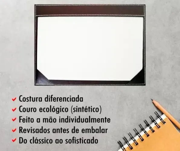 3 Pranchetas De Anotações E Lembretes Couro Costurado