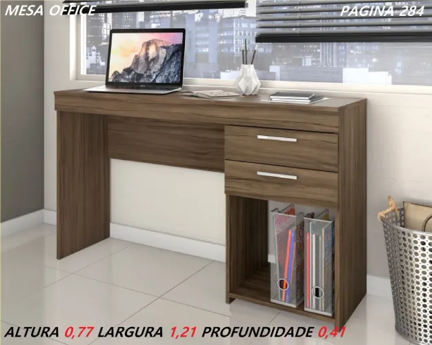 Escrivaninha Office Amadeirada com Gavetas
