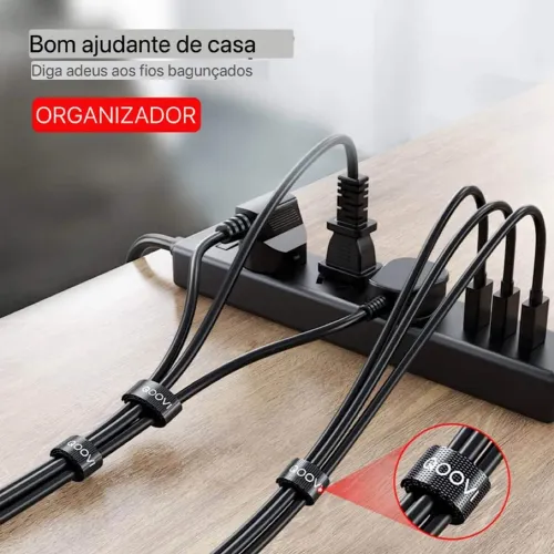 Rolo de Fita de Velcro Organizador De Cabos Abraçadeira Etc