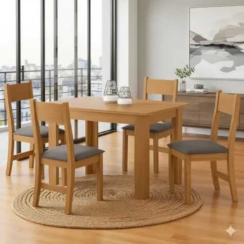 Promoção Mesa de Jantar Palace com Cadeiras Brisa Cinza Grafite
