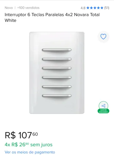 Interruptor 6 teclas