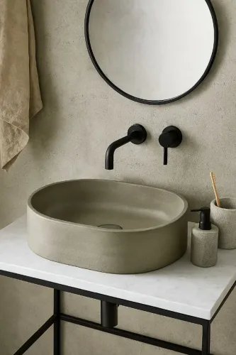 Cuba cimenticia artesanal oval