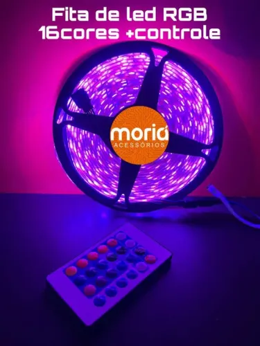 Fita Led 5050 Rgb Colorida 5mt 16 Cores + Fonte + Controle<br>