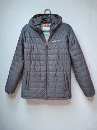 Jaqueta acolchoada Columbia Omni Heat com capuz masculina preto Tam P