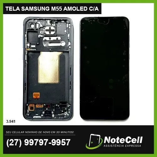 TELA / DISPLAY P/ SAMSUNG M55 AMOLED ORIGINAL COM ARO - EXATAMENTE IGUAL A ORIGINAL