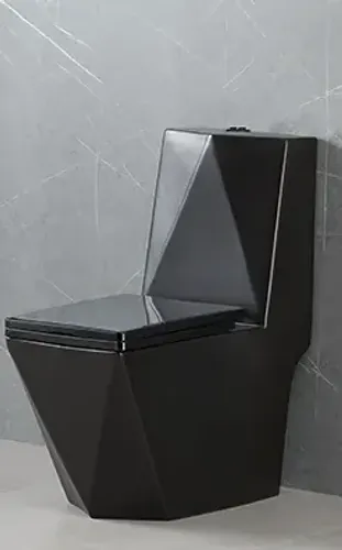 Vaso sanitário monobloco preto fosco diamante