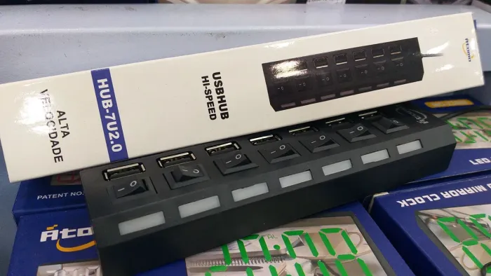 Hub USB 7 Portas com Interruptor e Alta Velocidade