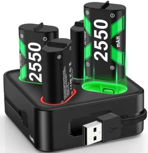 BEBONCOOL 4x2550mah bateria recarregável para xbox one + usb