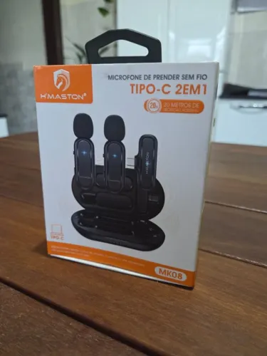 Microfone de Lapela Sem Fio H'maston MK08 Tipo-C