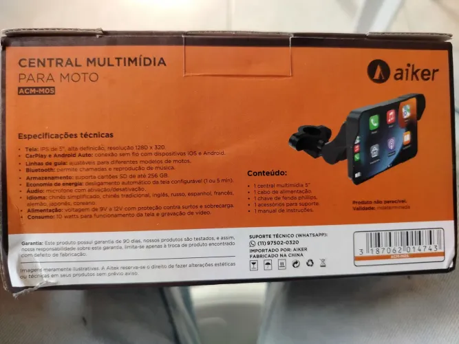 Multimídia carplay para motos 