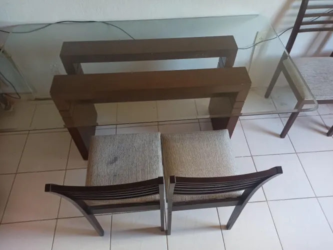 Mesa Vidro c/ 6 Cadeiras