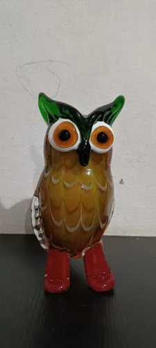 Coruja murano soprado linda peça antiga