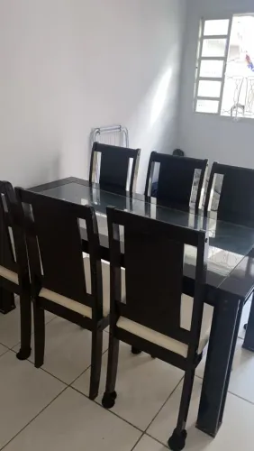 Mesa 6 lugares de vidro 
