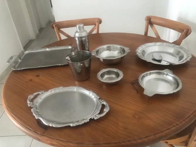 Conjunto de utensílios em inox