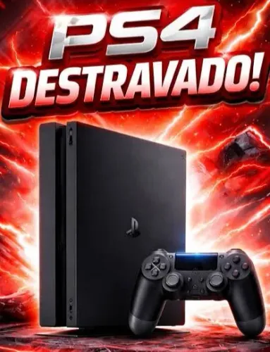 Ps4 destravado 2 controles 1tb