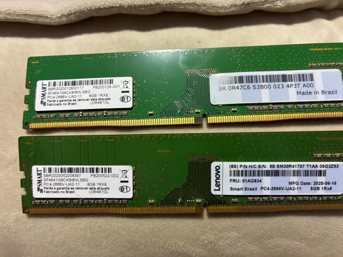 Memória ram 16gb 2x8 2666mhz