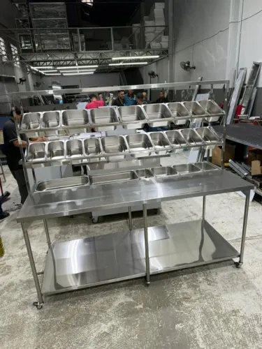 BANCADA INDUSTRIAL EM AÇO INOX 430 ESCOVADO