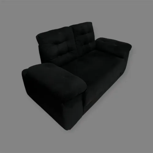 Sofá Preto 2 Lugares