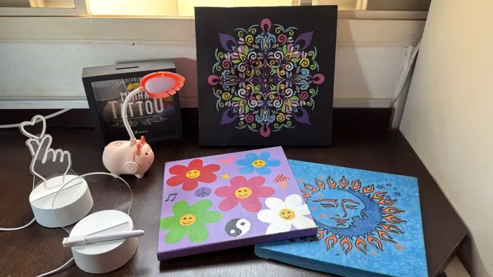Kit de decoração quadros e luminárias