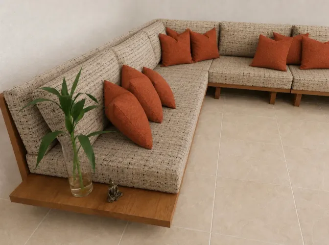 Sofá modular em madeira maciça