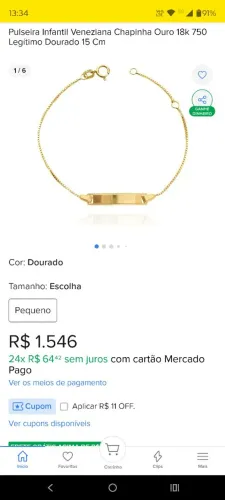 IMPERDÍVEL: PULSEIRINHA DE BEBÊ DE OURO 18K PREÇO DE DESAPEGO ( OPORTUNIDADE ) ( ITAJAÍ )