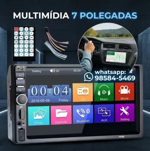 Multimídia 7 polegadas