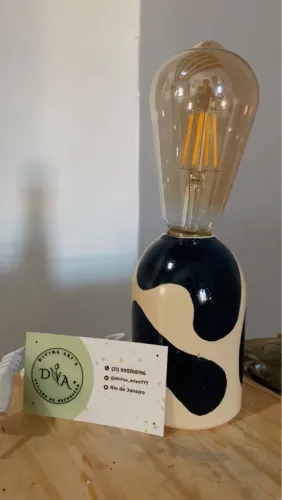 Luminária orgânica preta