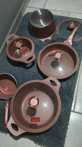 Conjunto 5 Panelas Cerâmica Berlin Rosa