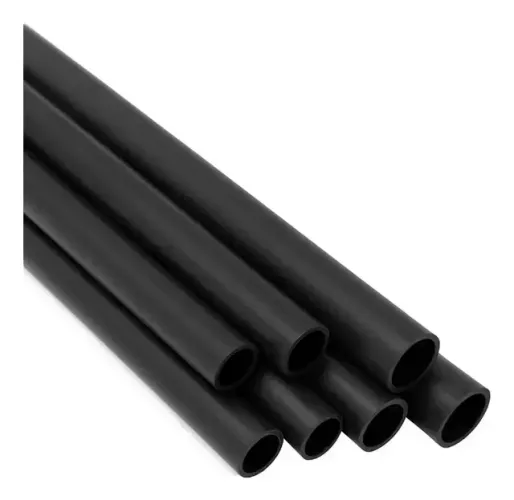 Eletroduto Conduite PVC Preto 1" Sem Rosca Rígido Anti-chama Barra 1 Metro