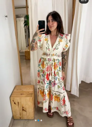 Vestido Cropped Flor de Borboleta