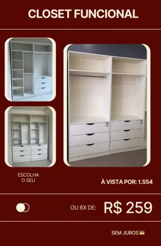 Closet casal em mdf entrega grátis/2 torres grandes