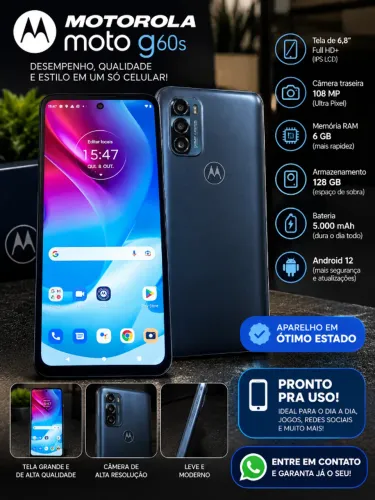 ? Moto G60s Motorola ? R$ 660 VENDO Moto G60s por apenas R$ 660! ?