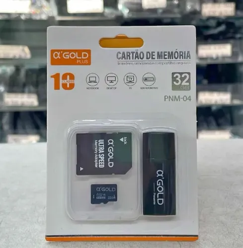 Cartão de Memória 32GB classe 10 com Adaptador