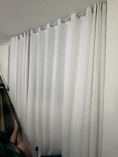 Cortina para porta ou janela até o chão branca