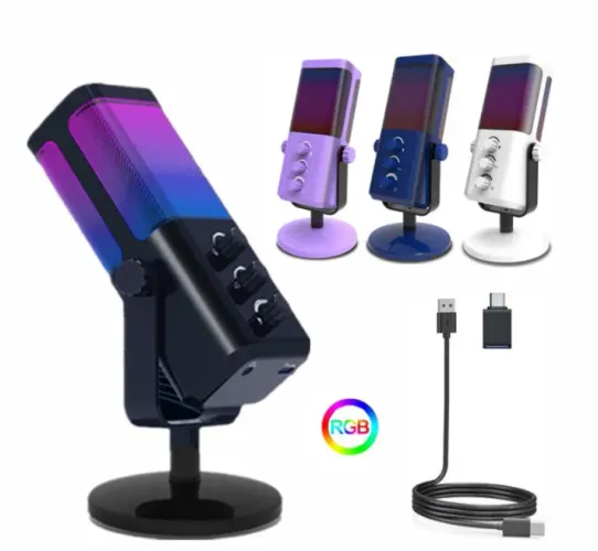 Microfone condensador m7 com adaptador 