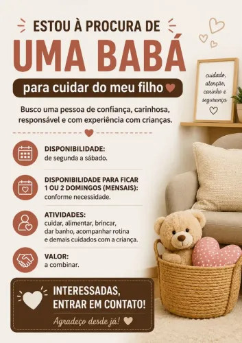 Procuro babá