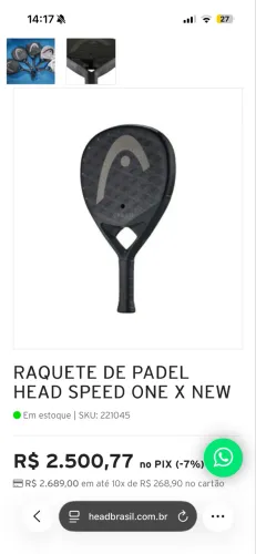 Raquete Padel Speed Head One X 26