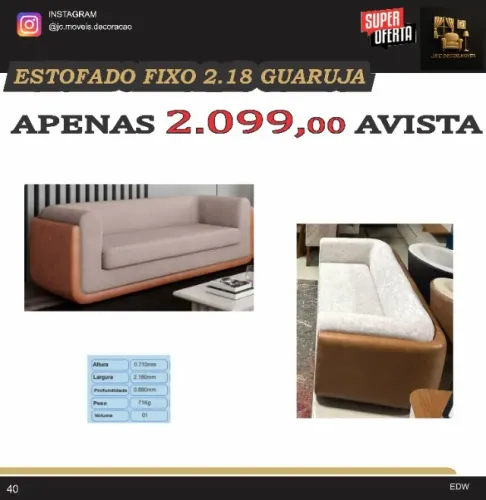 ESTOFADO GUARUJA FIXO EM LINHO