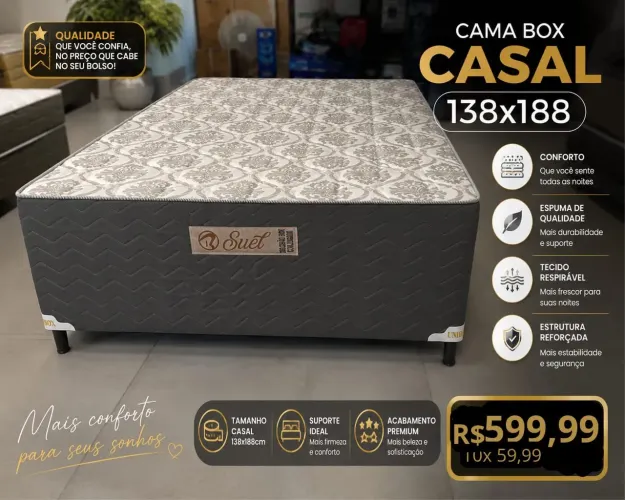 Cama Box Casal de Espuma