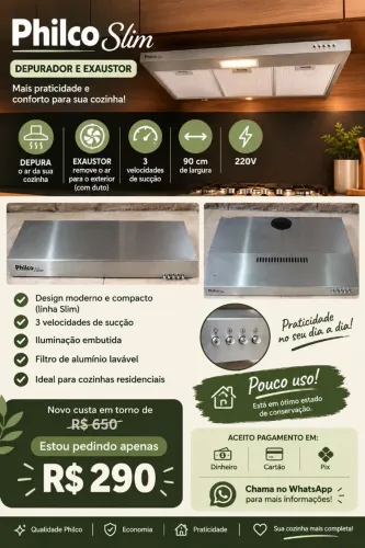 Depurador e Exaustor Philco Slim