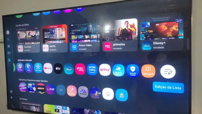 Smart TV Samsung 50 polegadas 4K borda infinita comando de voz completo de tudo com nota