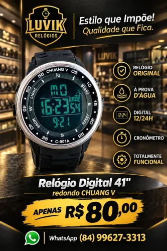 Relógio Digital 41" Qualidade impecável CHUANG V