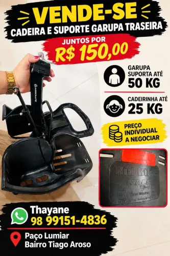Garupa e Cadeirinha traseira bike
