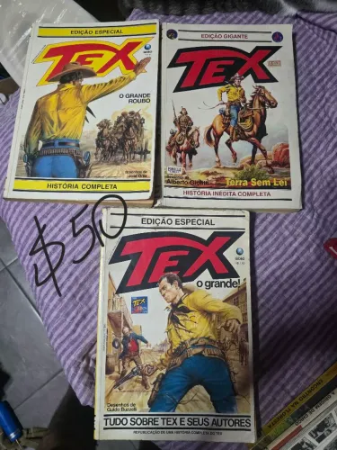 Lote de revistas em quadrinhos Tex antigos ótimo estado