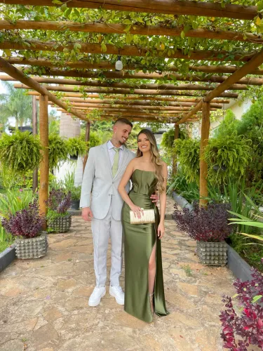 Vendo Vestido de Festa Verde Oliva