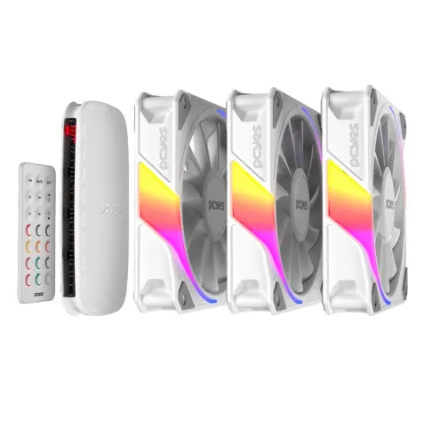 Kit Cooler Fan Para Gabinete 3Un Sangue Frio 3 Argb White Ghost 120Mm