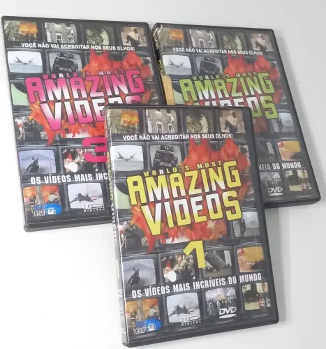 Lote com os três DVDs e Amazing vídeos