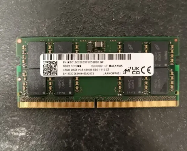 Memória RAM Micron 32GB DDR5 5600MHz - Notebook