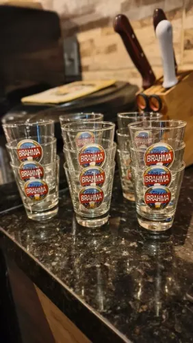 Conjunto 10 copos Caldereta Cerveja Brahma 220 ml.