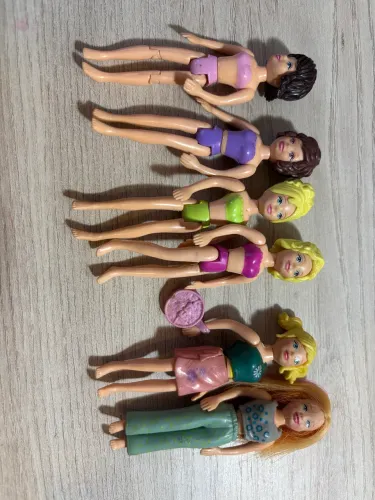 Lote 6 Bonecas Polly Pocket Antigas Mattel Anos 2000